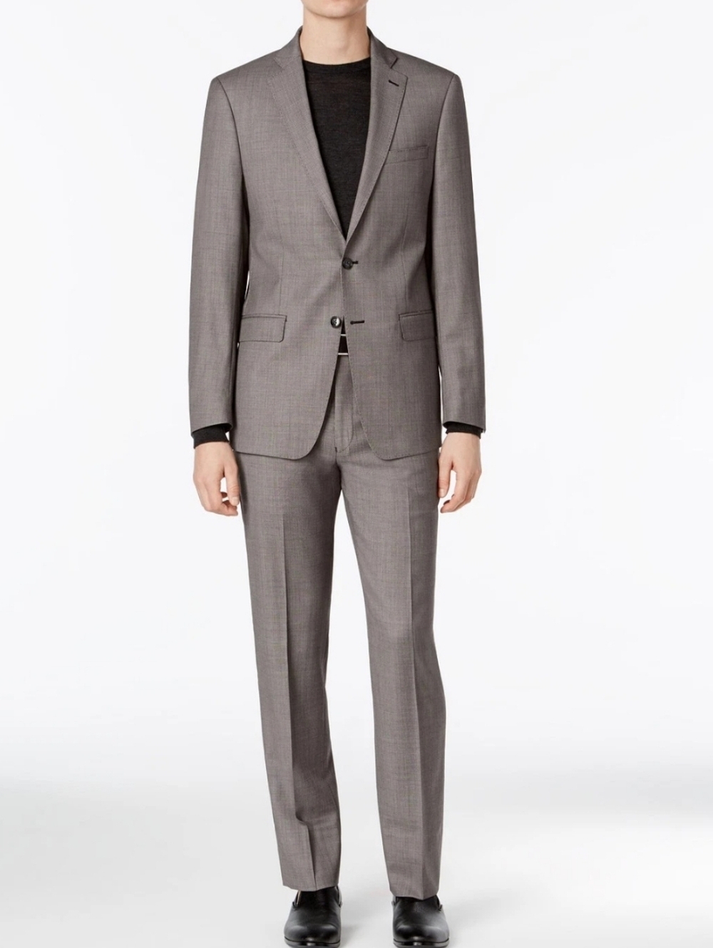 Calvin Klein Extreme Slim Fit 100% Wool Gray Modern 2 Piece Men's Suit Size 44L